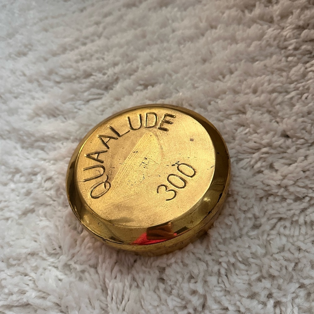 Jonathan Adler Brass Quaalude Pill Box
